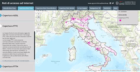 fibra ottica 100 mega copertura|Mappa .